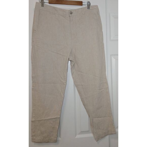 Zara Other - Zara mens 34 European linen pants oatmeal beige tapered leg quiet luxury